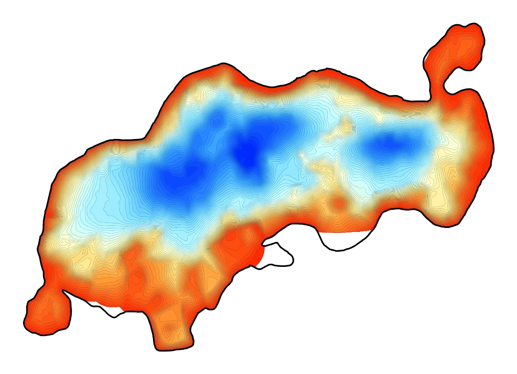 Jezioro Rychnowskie - Mapa batymetryczna