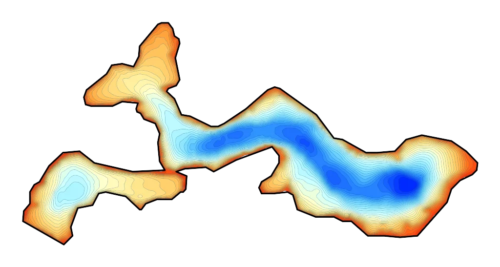 Jezioro Więcborskie - Mapa batymetryczna