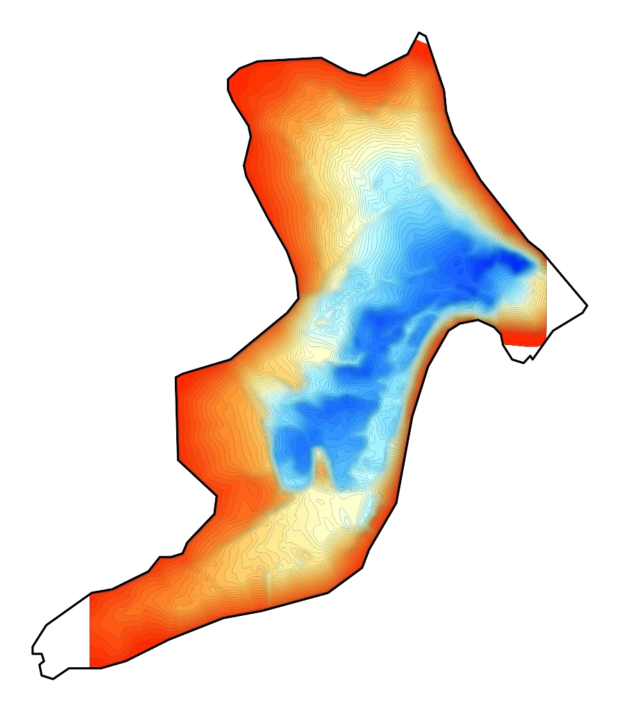 Jezioro Bukowskie (Zbiornik Bukówka) - Mapa batymetryczna