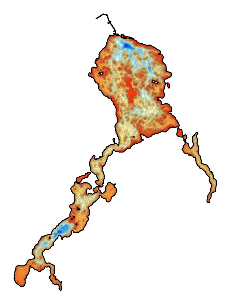 Niegocin - Mapa batymetryczna