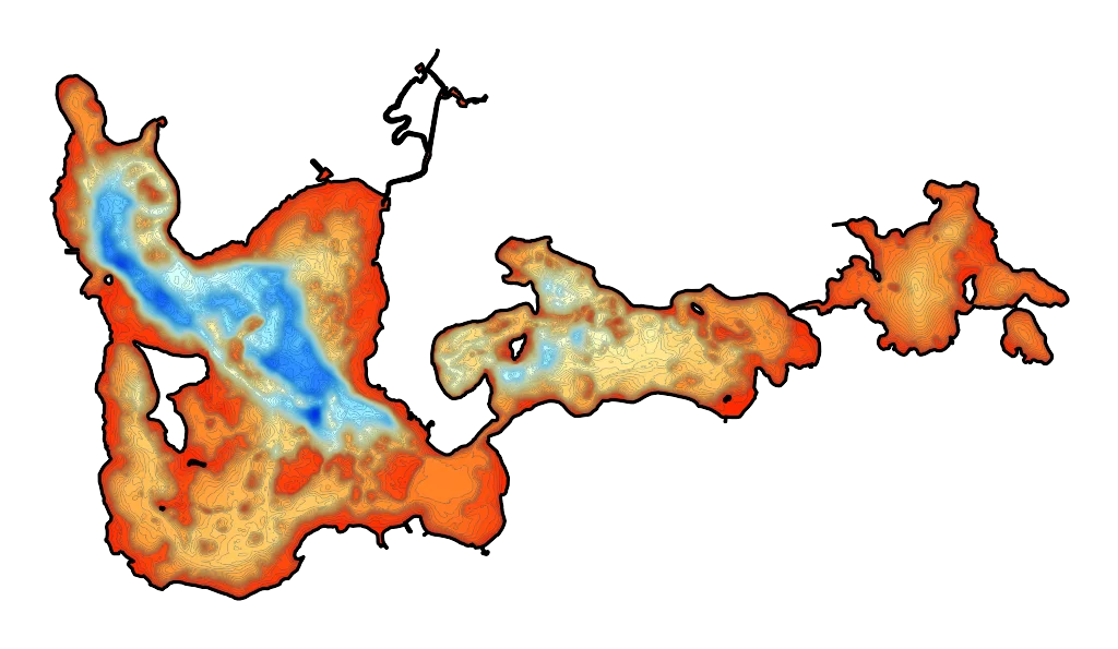 Mamry - Mapa batymetryczna
