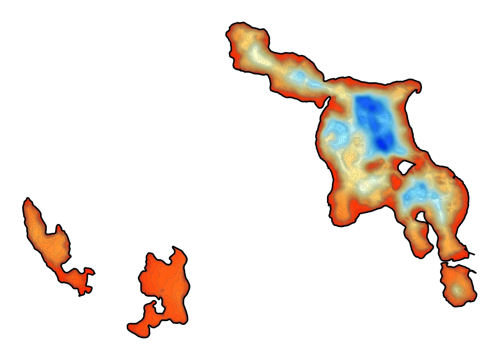 Dejguny - Mapa batymetryczna