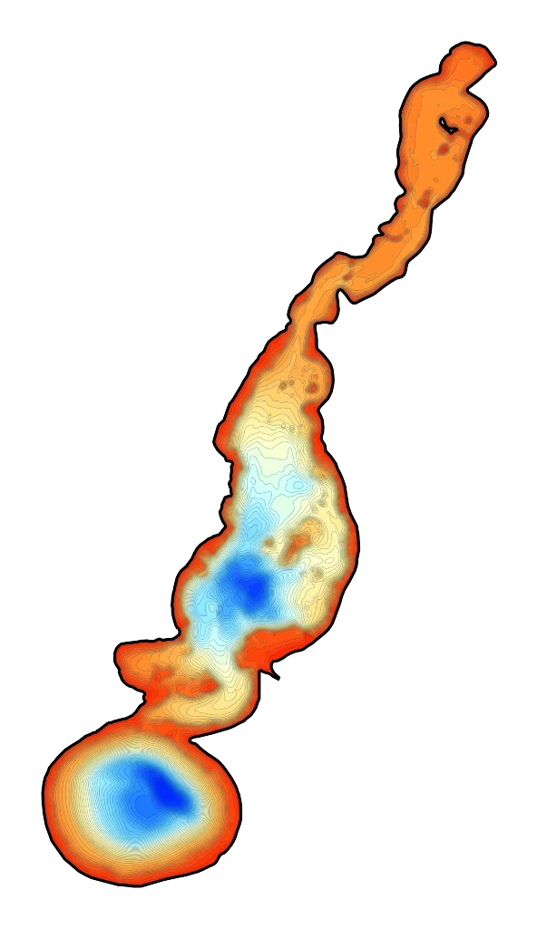 Dręstwo (Dreństwo) - Mapa batymetryczna