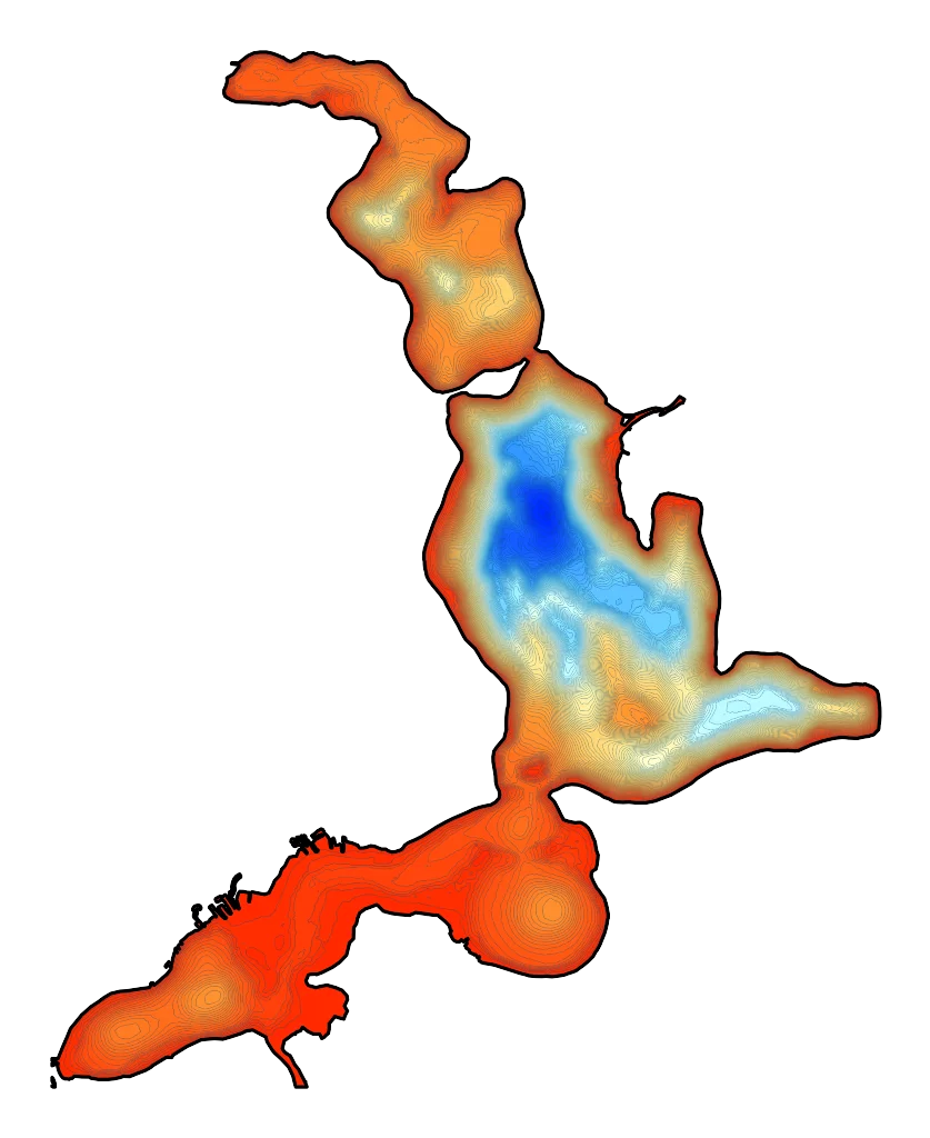 Jezioro Ełckie - Mapa batymetryczna