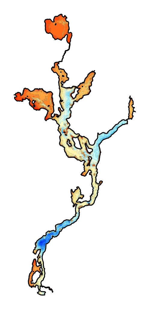 Jeziorak - Mapa batymetryczna