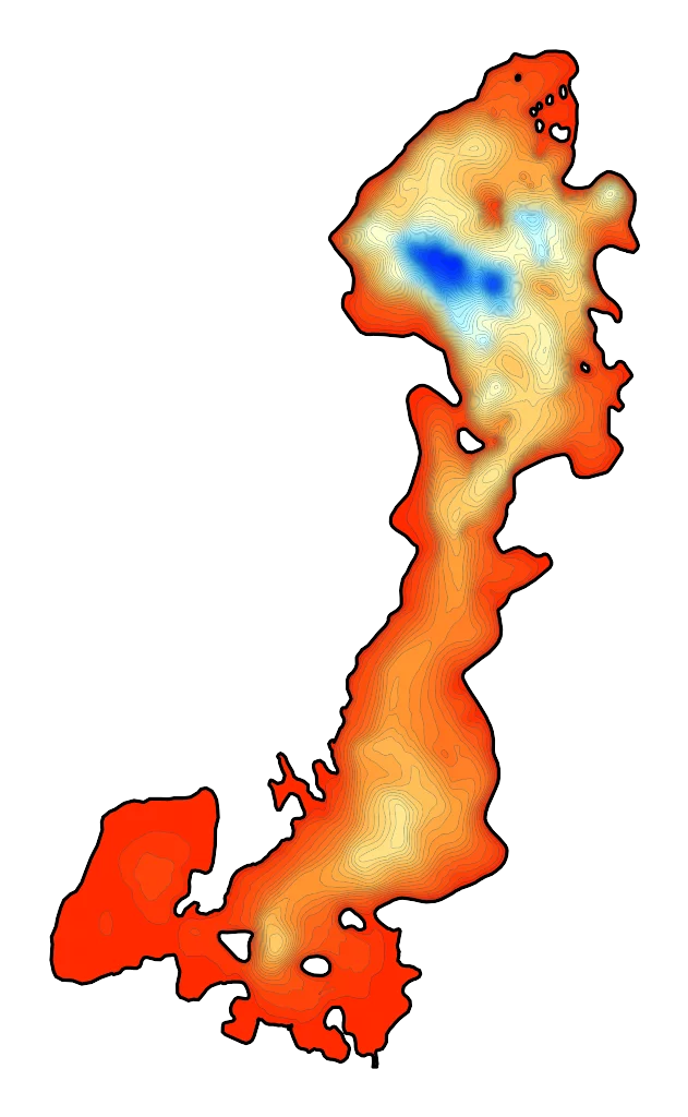 Kożuchy (Mewa) - Mapa batymetryczna
