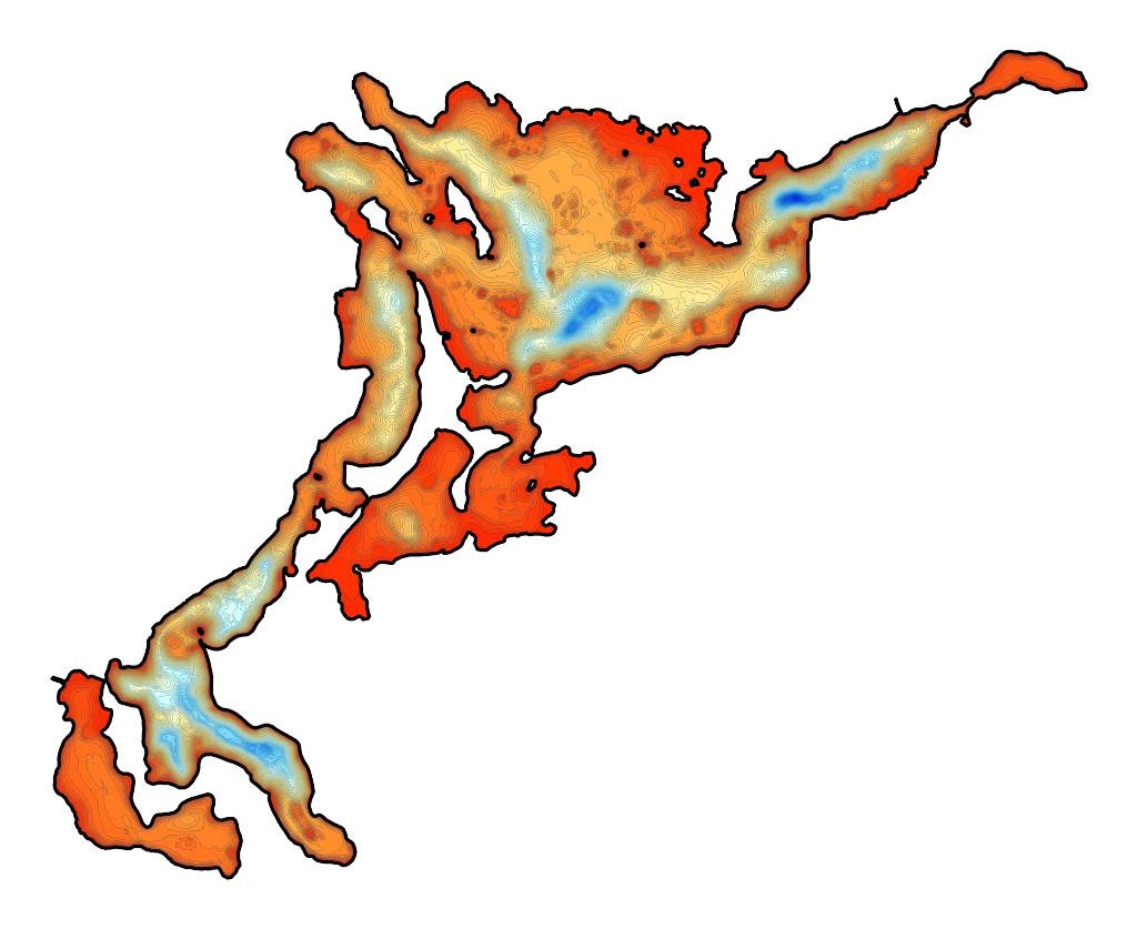 Orzysz - Mapa batymetryczna