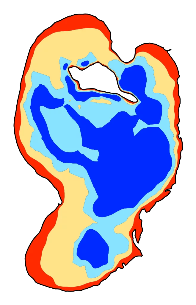 Pogubie Wielkie - Mapa batymetryczna