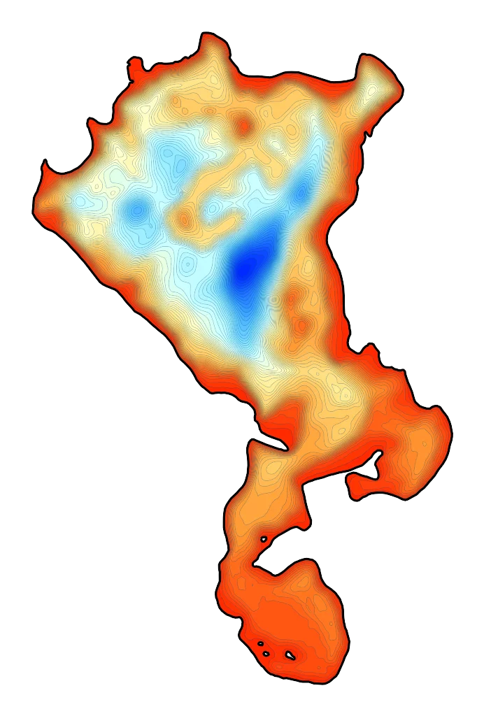 Jezioro Probarskie - Mapa batymetryczna