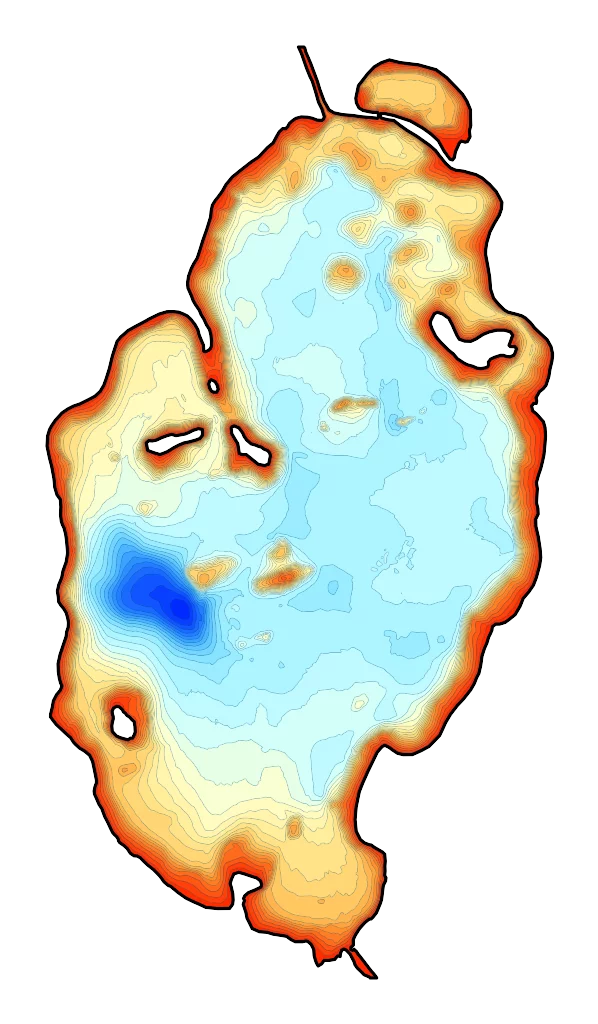 Rydzówka - Mapa batymetryczna