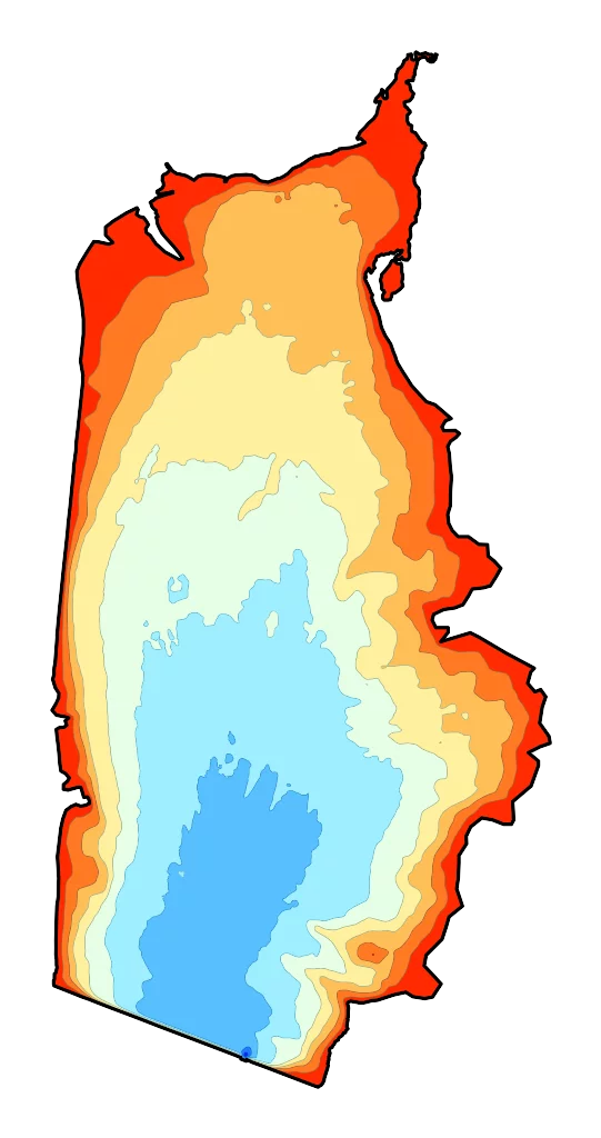 Kozłowa Góra (Świerklaniec) - Mapa batymetryczna