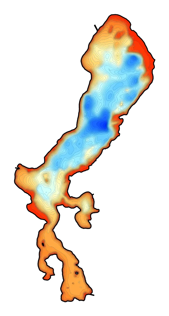 Jezioro Myśliborskie - Mapa batymetryczna