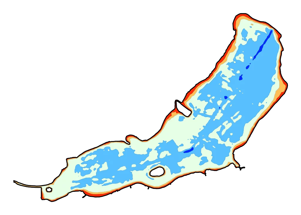 Jezioro Paprocańskie - Mapa batymetryczna