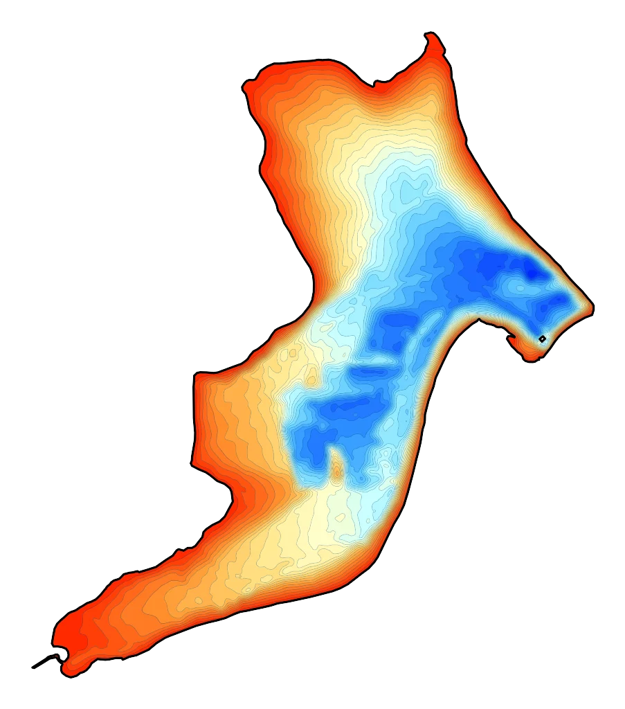 Jezioro Bukowskie (Zbiornik Bukówka) - Mapa batymetryczna