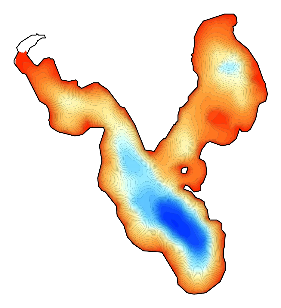 Lipie - Mapa batymetryczna