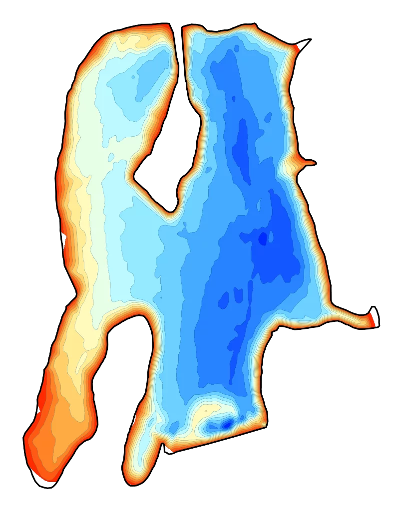 Zbiornik wodny Koszyce (Zalew Koszycki) - Mapa batymetryczna