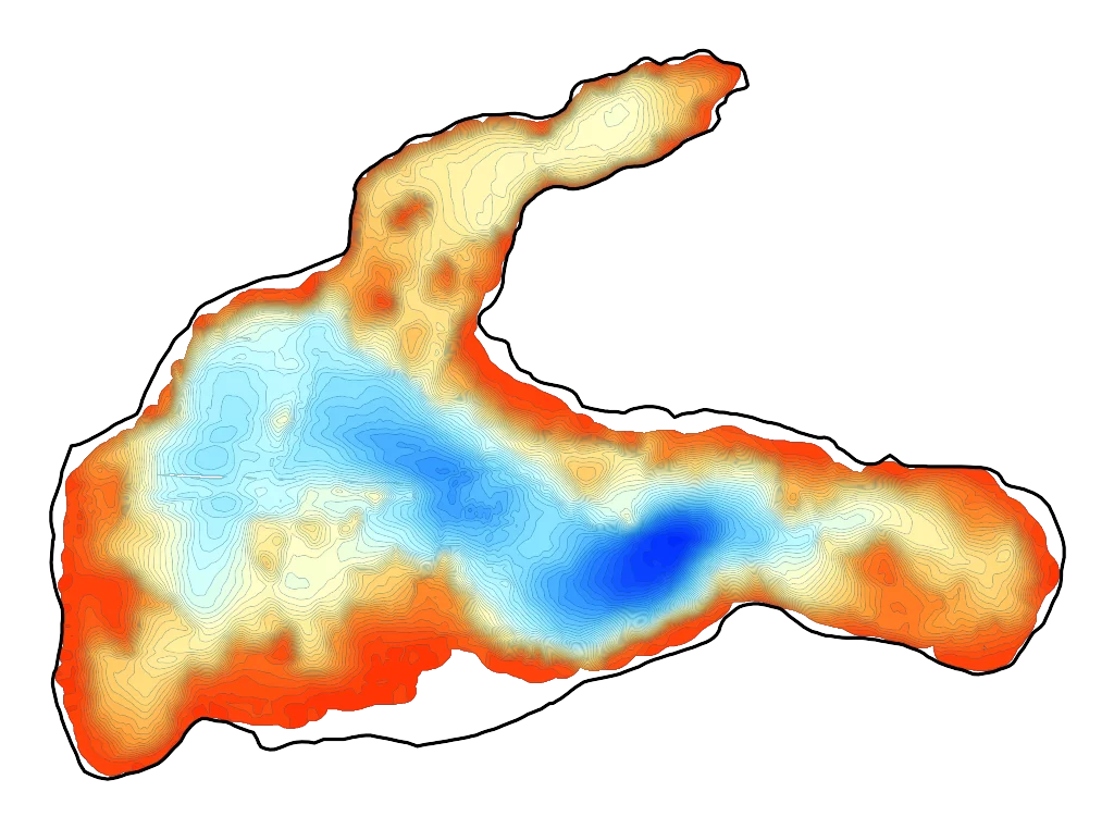 Jezioro Kaliszańskie - Mapa batymetryczna
