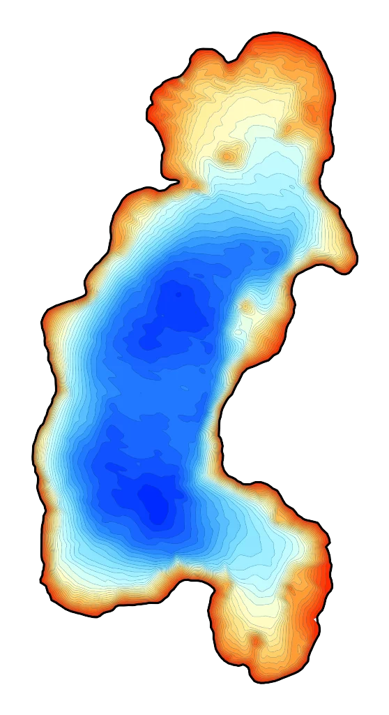 Jezioro Stępuchowskie - Mapa batymetryczna