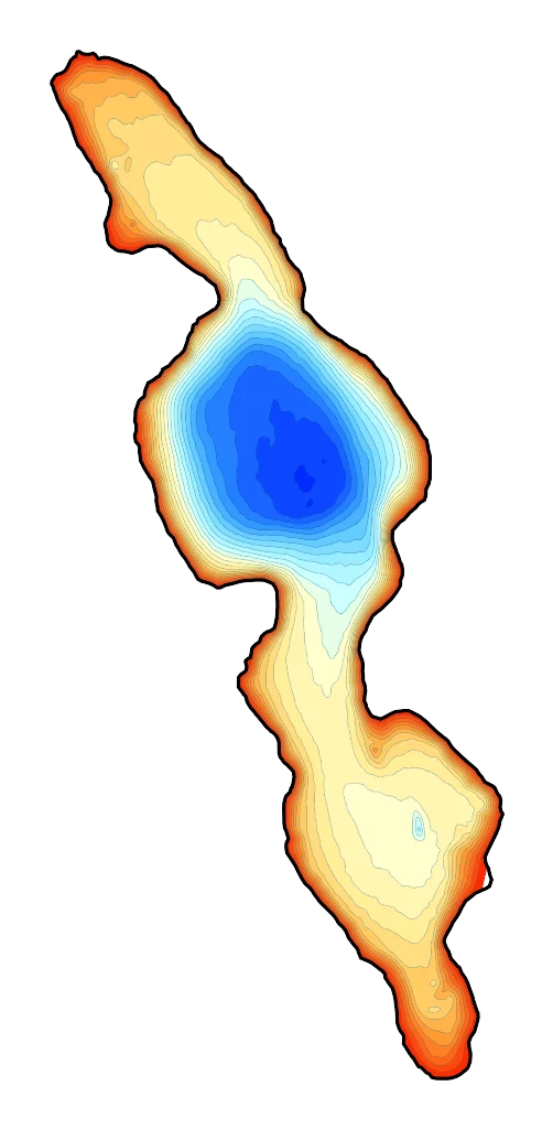 Jezioro Kórnickie - Mapa batymetryczna