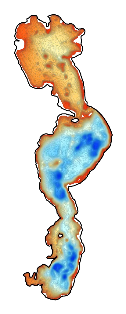 Jezioro Charzykowskie - Mapa batymetryczna