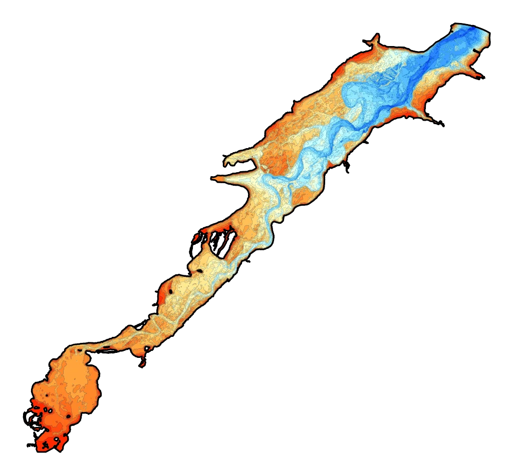 Zbiornik Sulejowski - Mapa batymetryczna