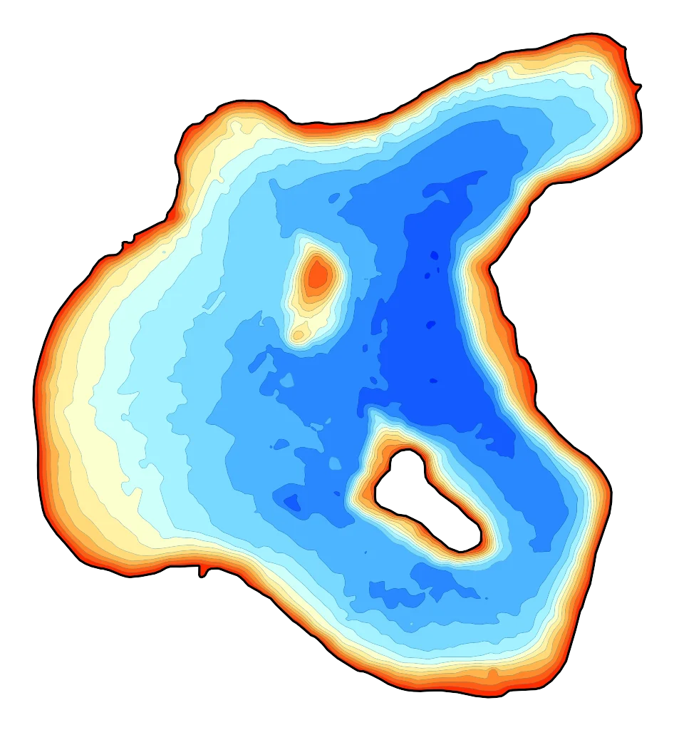 Jezioro Kunickie - Mapa batymetryczna