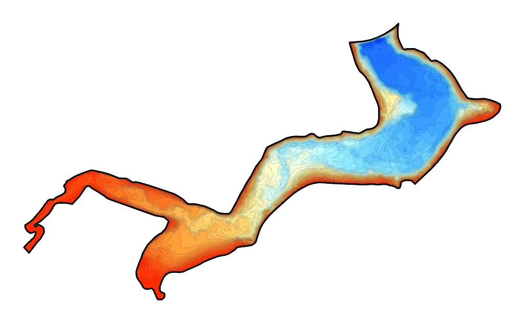 Jezioro Bystrzyckie (Lubachów) - Mapa batymetryczna