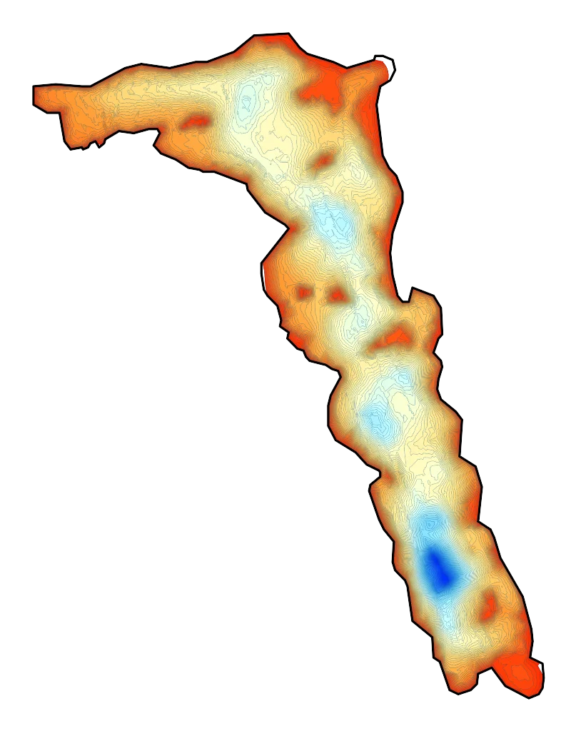 Jezioro Kierskie - Mapa batymetryczna