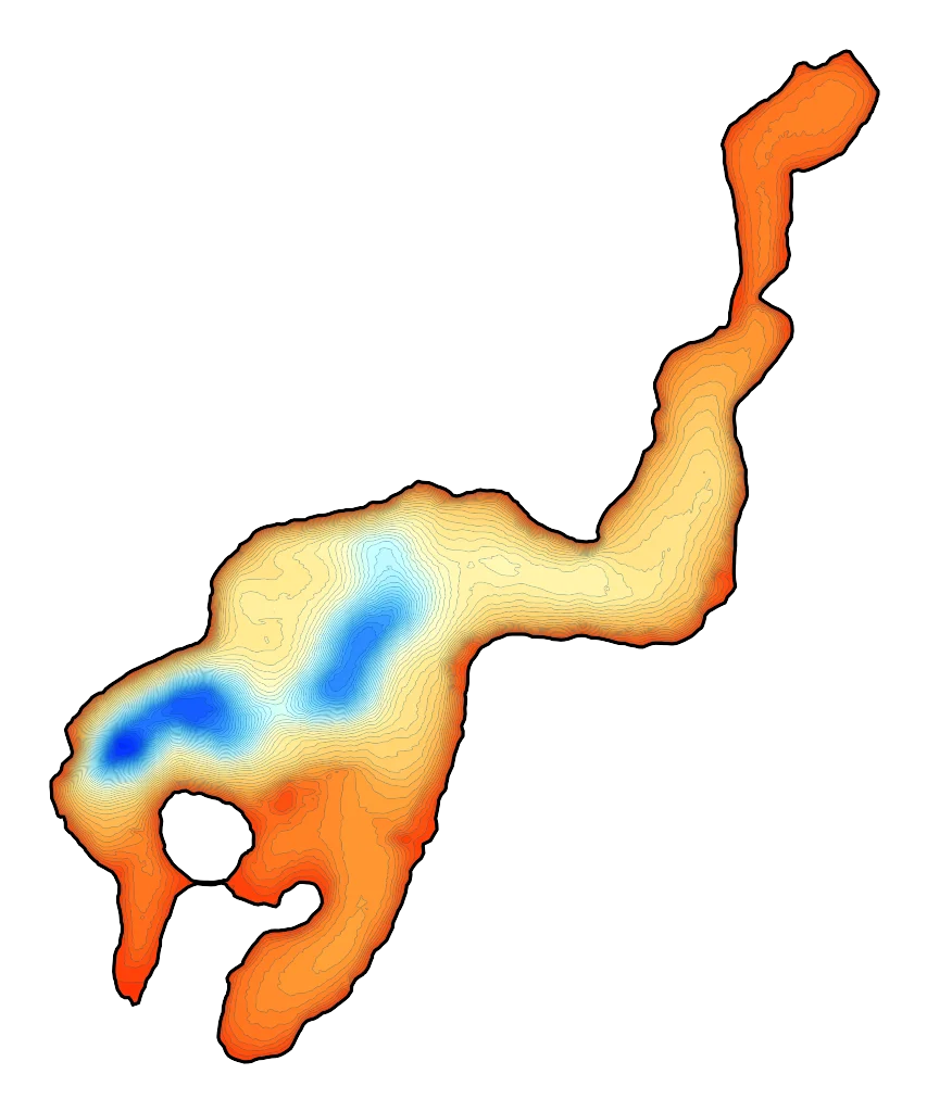 Jezioro Klasztorne - Mapa batymetryczna