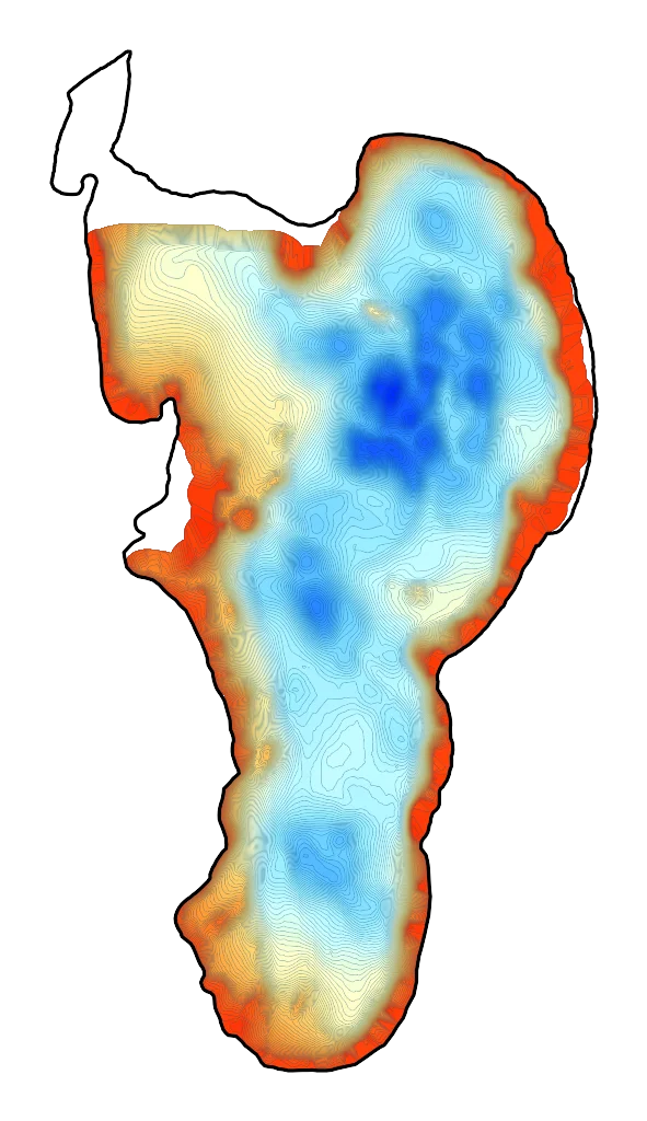 Jezioro Karsińskie - Mapa batymetryczna