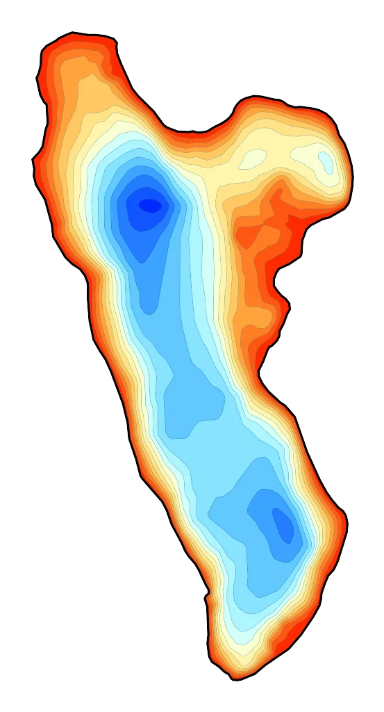 Brzeźno (Brzeźno Wielkie, Brzeźno Duże) - Mapa batymetryczna