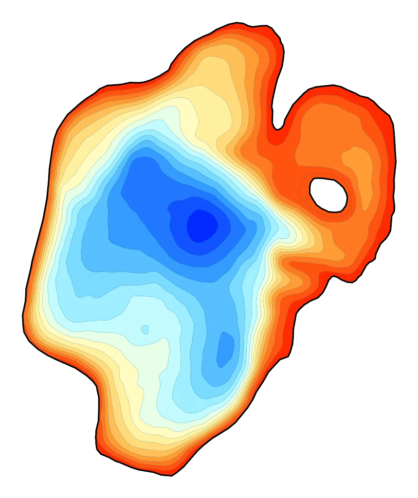 Jezioro Kołackie (Radoniowieckie) - Mapa batymetryczna