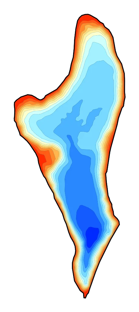 Jezioro Łąkie - Mapa batymetryczna