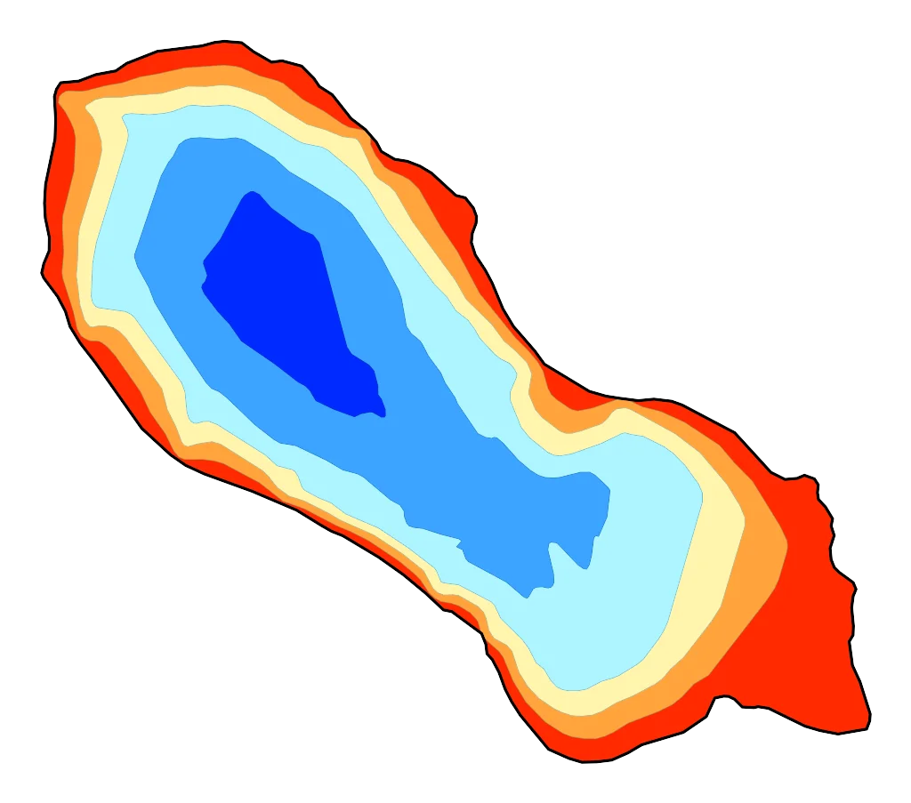 Jezioro Rybackie - Mapa batymetryczna