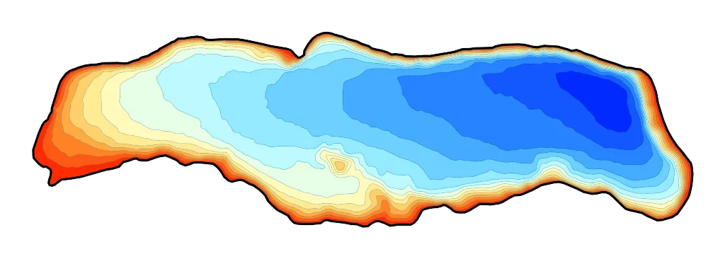 Węgorzyno (Węgorzyńskie) - Mapa batymetryczna