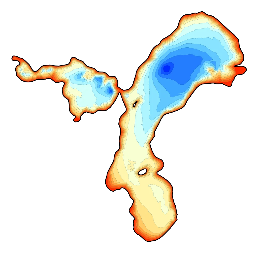 Małe Dębno - Mapa batymetryczna