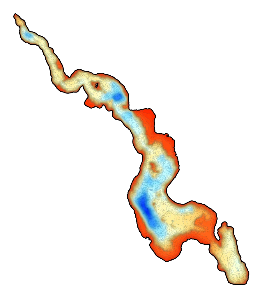 Woświn - Mapa batymetryczna