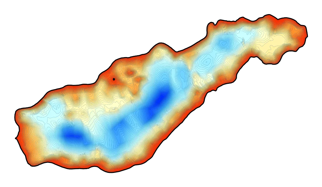 Żerdno (Srebrne) - Mapa batymetryczna
